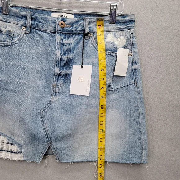 PISTOLA DISTRESSED CUT-OFF DENIM SKIRT, SIZE 30, NWT - Picture 8 of 8